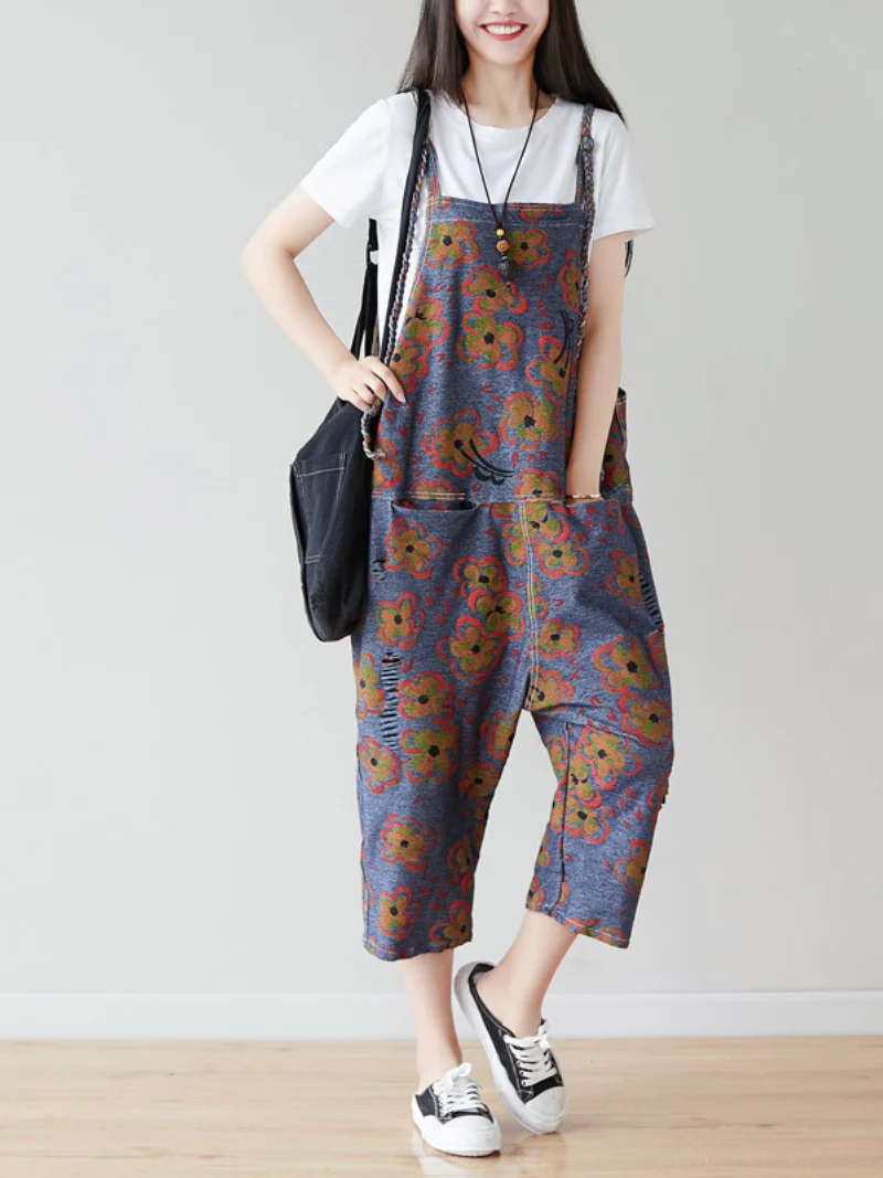 Stylish Striped Shoulder Straps Overalls - Image 5