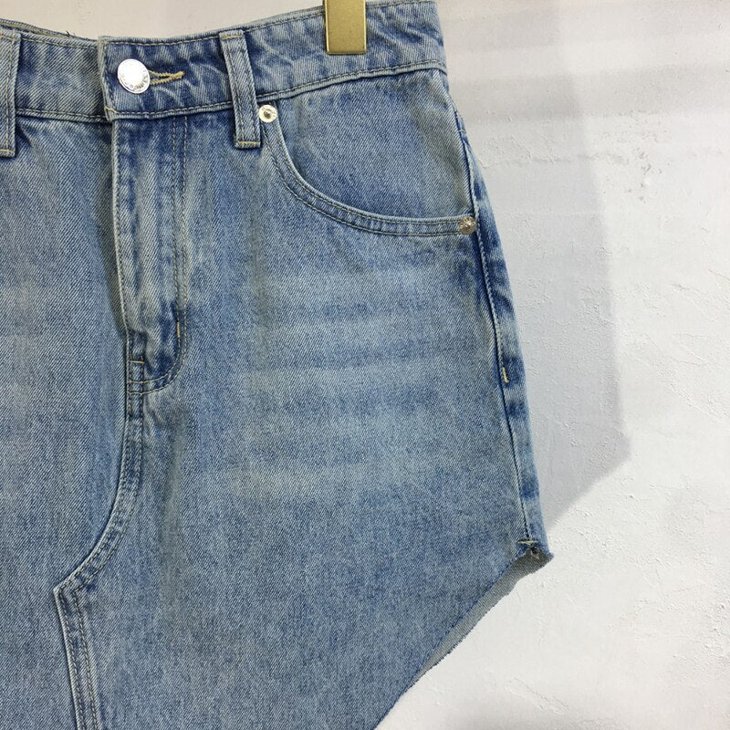 MORIKO ASYMMETRIC HIGH Waist MAXI DENIM Skirt - Image 4