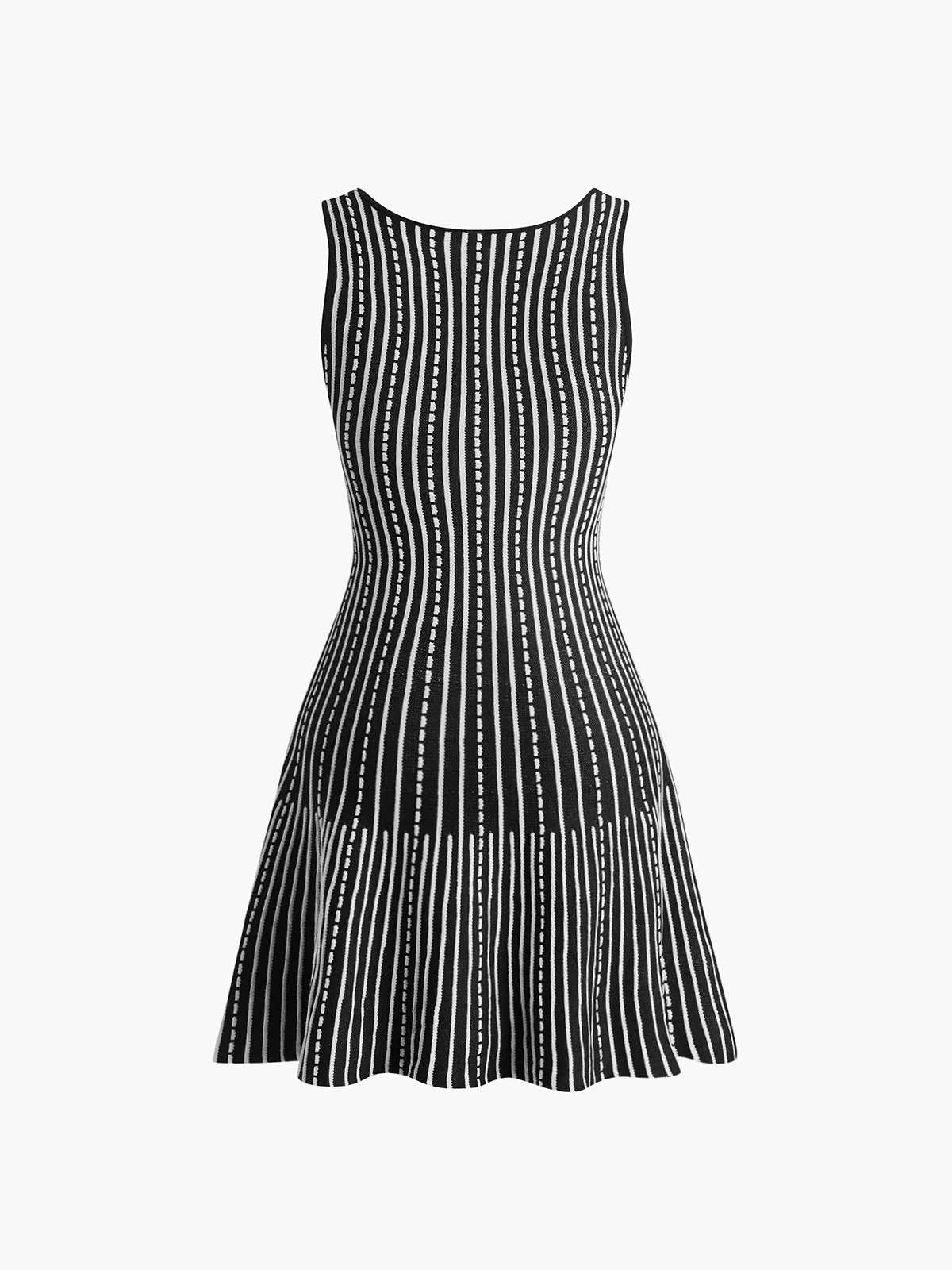 Summer Contrast Trim Striped Short Dress - Image 4