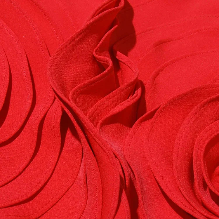 3D ROSES RED Mini Dress - Image 5
