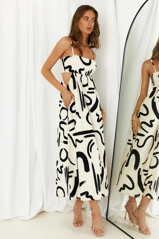 Summer Sling Printed Midi Dress - Image 4