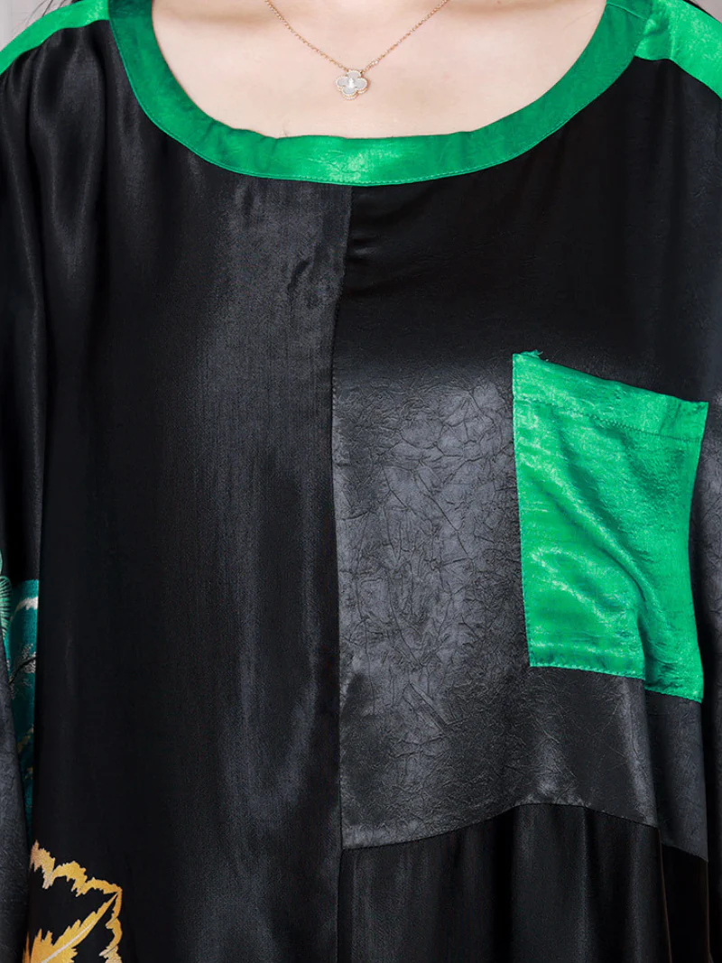 Sun Shine Round Neck Short Sleeves A-line Dress - Image 2