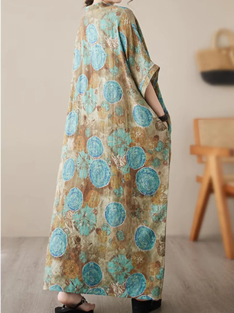 Sunflower Deligh Summer Kaftan Dress - Image 3