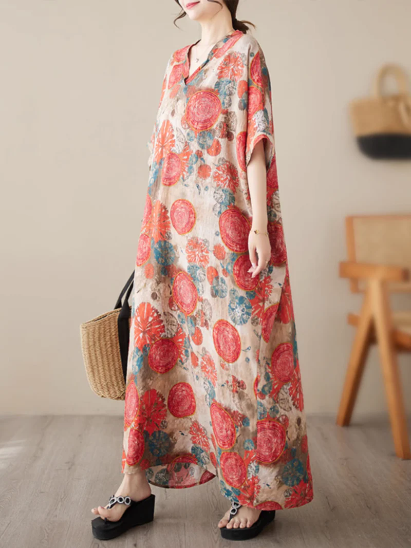 Sunflower Deligh Summer Kaftan Dress - Image 4