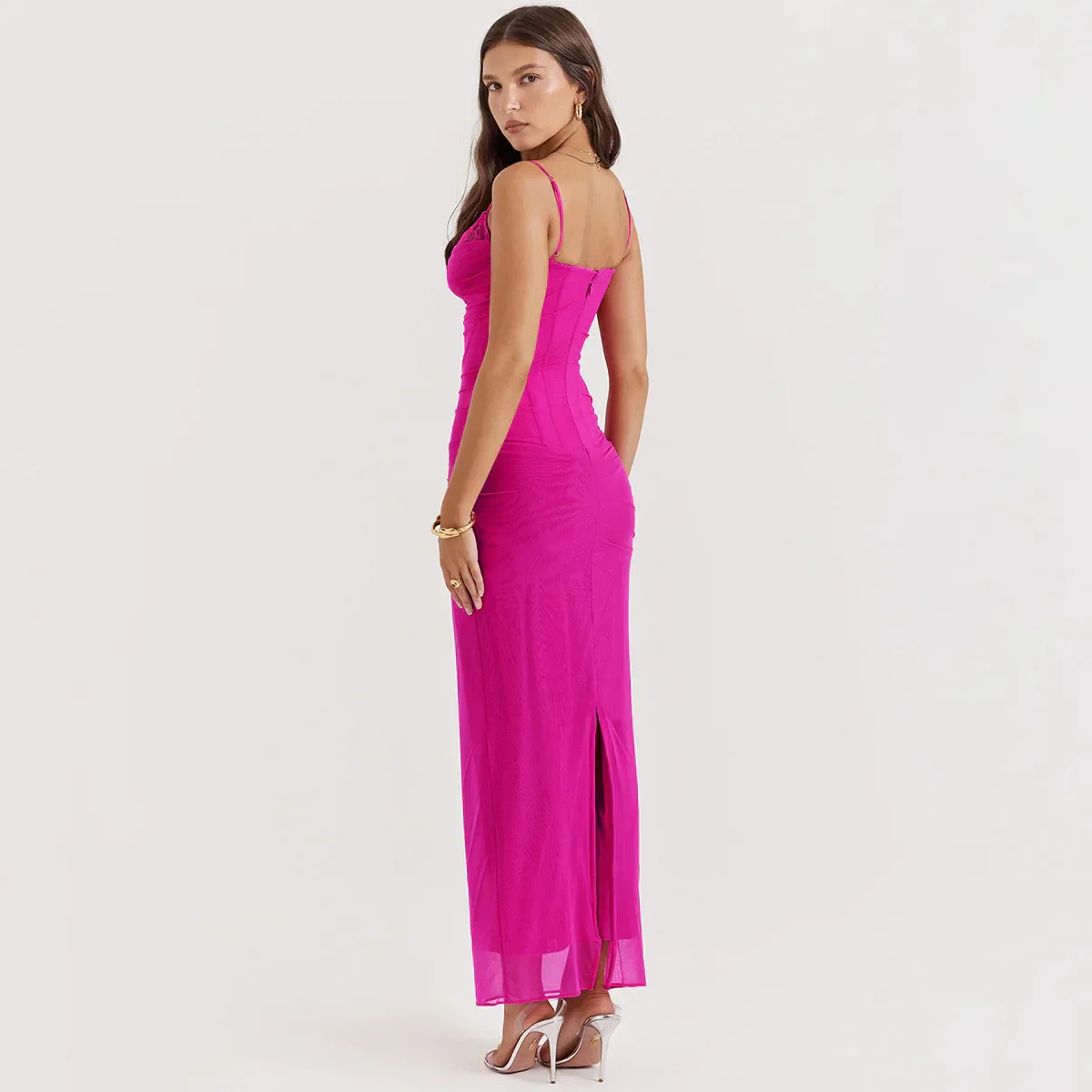 POSTO BODYCON MAXI Dress with STRAPS - Image 3