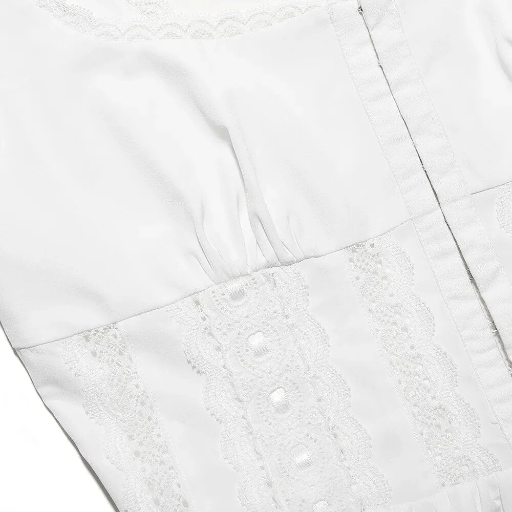 WHITE SleeveLESS MIDI Dress - Image 4