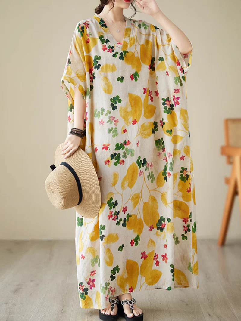 Sunset Serenad Pattern Beach Kaftan Dress - Image 10