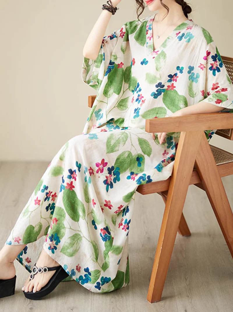 Sunset Serenad Pattern Beach Kaftan Dress - Image 8