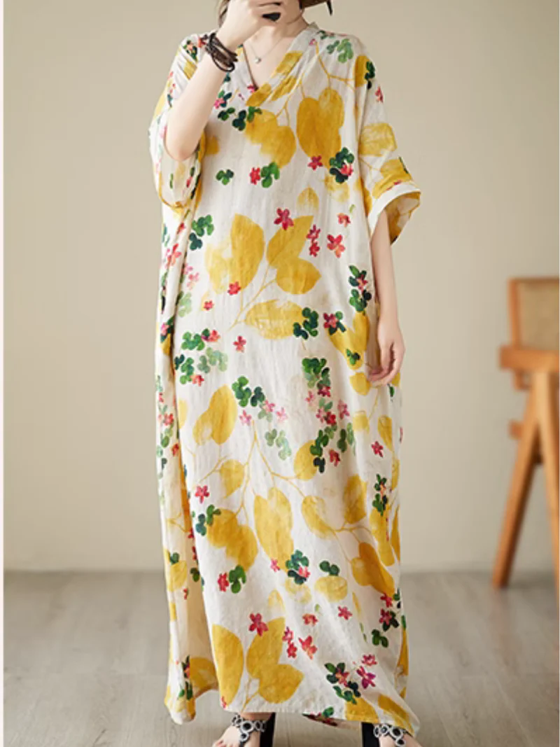 Sunset Serenad Pattern Beach Kaftan Dress - Image 9