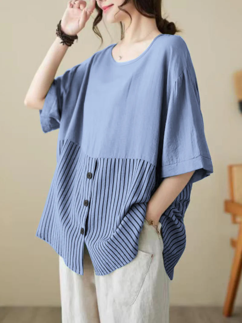 Sunshine Haven Graceful Striped Tops - Image 8