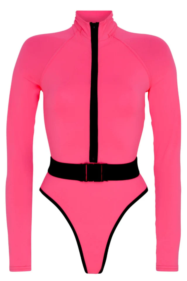 Surf-Up Neon Belted Swimsuit - Image 7