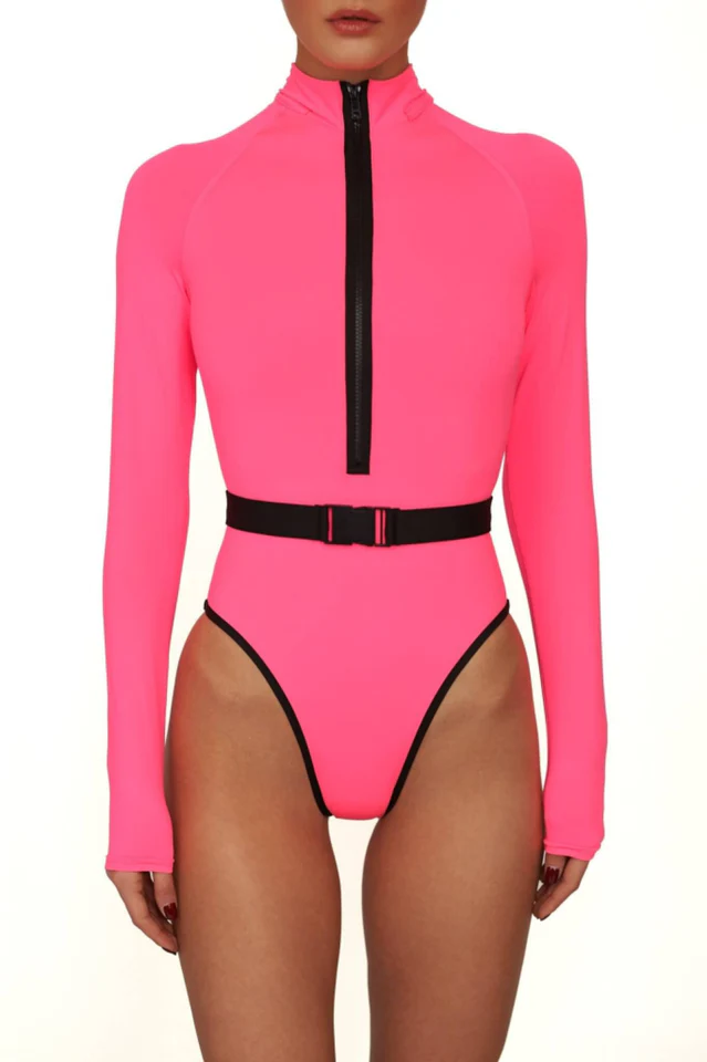 Surf-Up Neon Belted Swimsuit - Image 8
