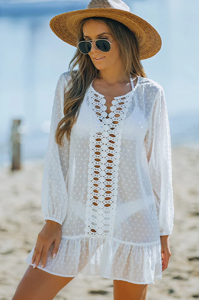 Swiss Dot Crochet Beach Cover Up - Image 4