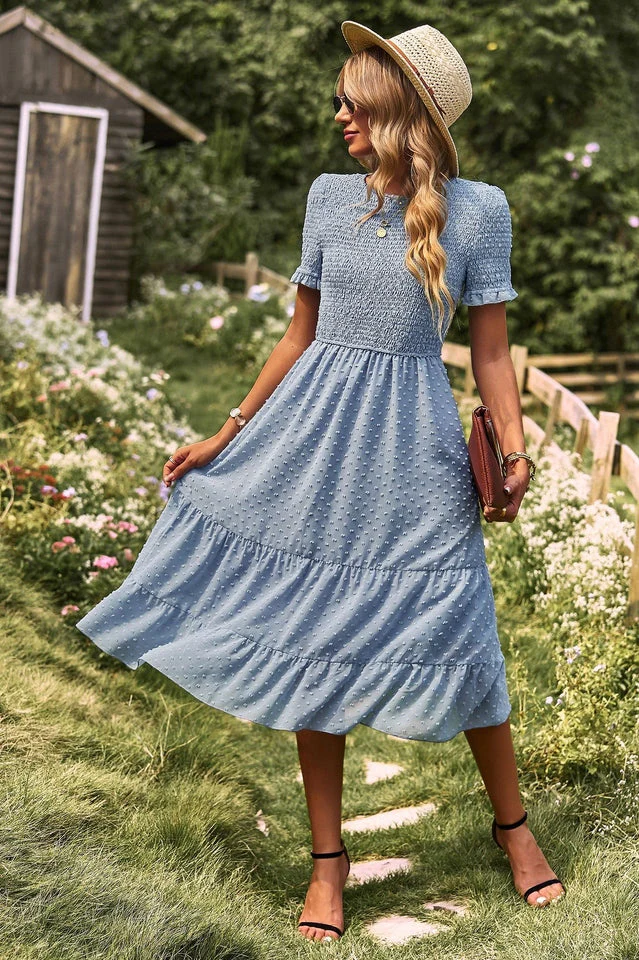 Swiss Dot Ruffle Hem Dress - Image 10