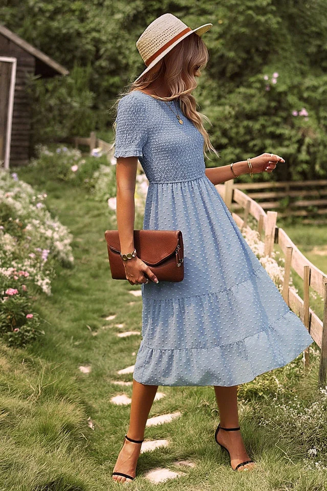 Swiss Dot Ruffle Hem Dress - Image 11
