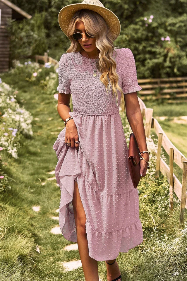 Swiss Dot Ruffle Hem Dress - Image 12