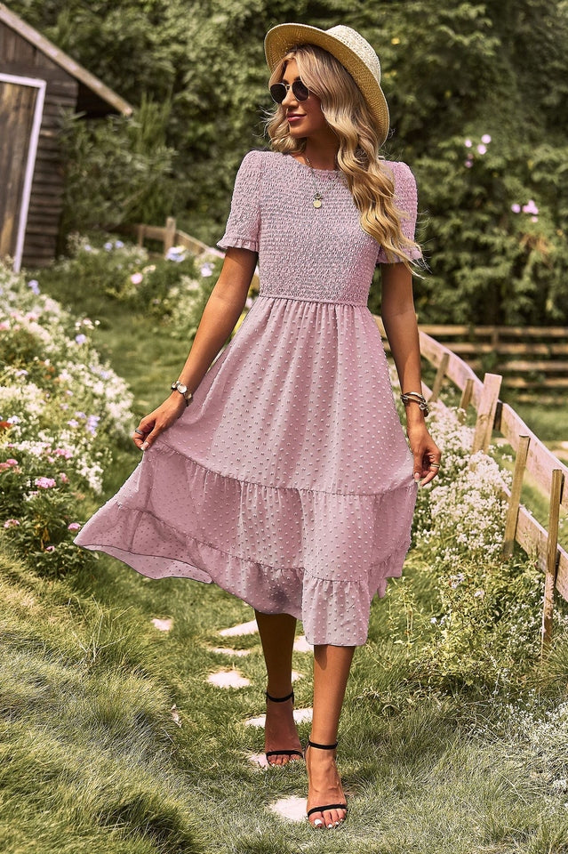 Swiss Dot Ruffle Hem Dress - Image 15