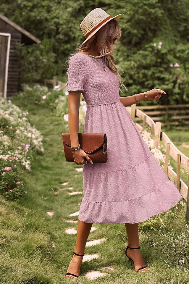 Swiss Dot Ruffle Hem Dress - Image 16