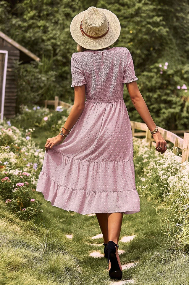 Swiss Dot Ruffle Hem Dress - Image 17