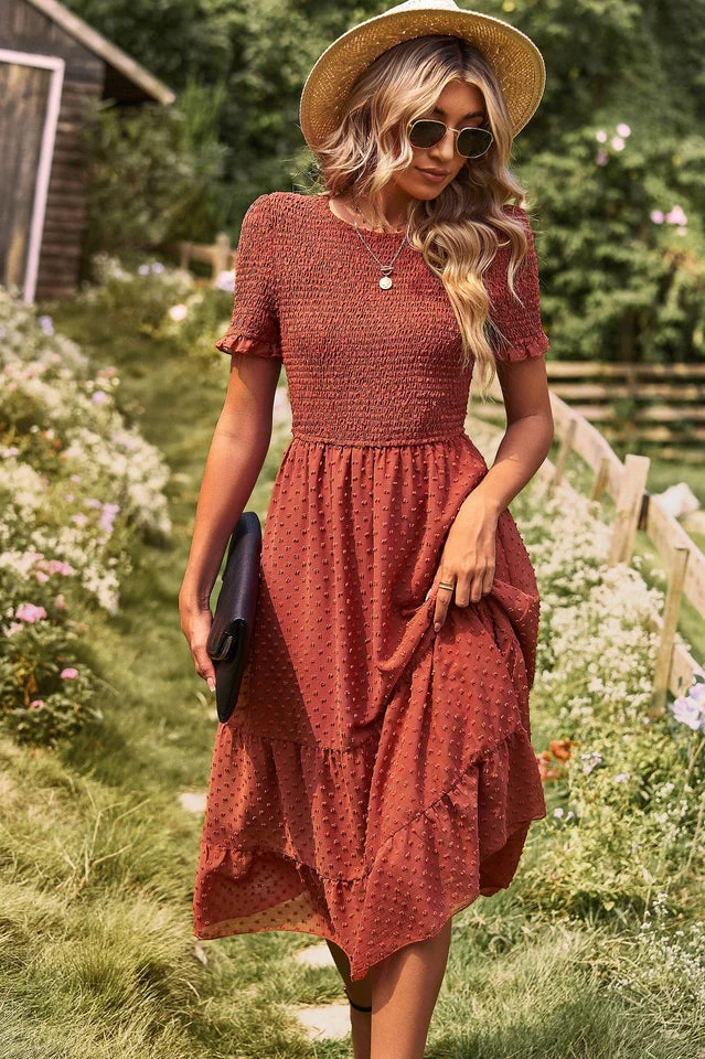 Swiss Dot Ruffle Hem Dress - Image 18