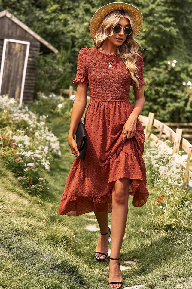Swiss Dot Ruffle Hem Dress - Image 20