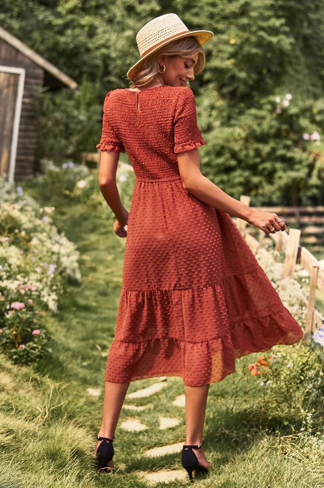 Swiss Dot Ruffle Hem Dress - Image 22