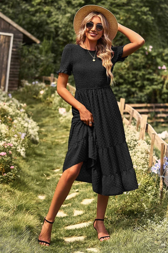 Swiss Dot Ruffle Hem Dress - Image 23