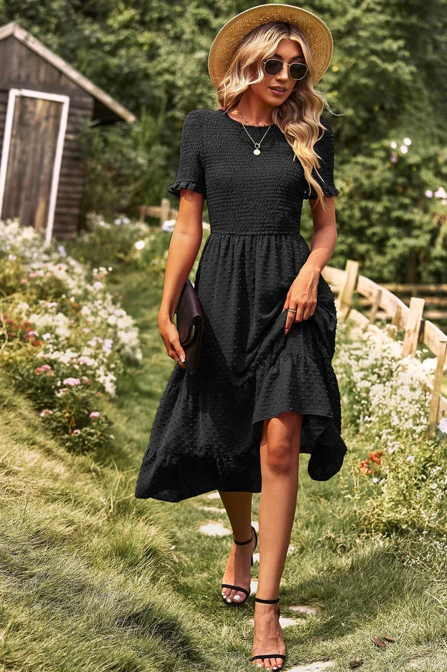 Swiss Dot Ruffle Hem Dress - Image 24
