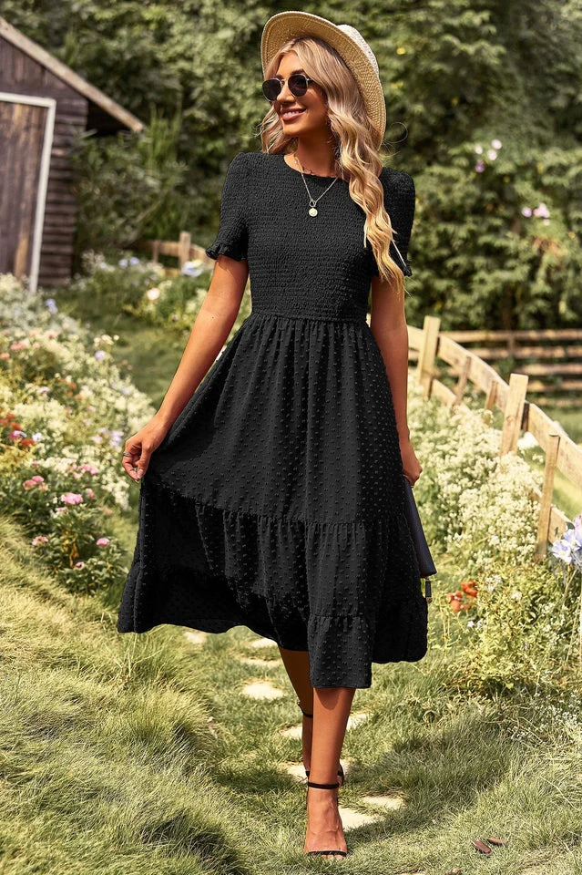 Swiss Dot Ruffle Hem Dress - Image 25