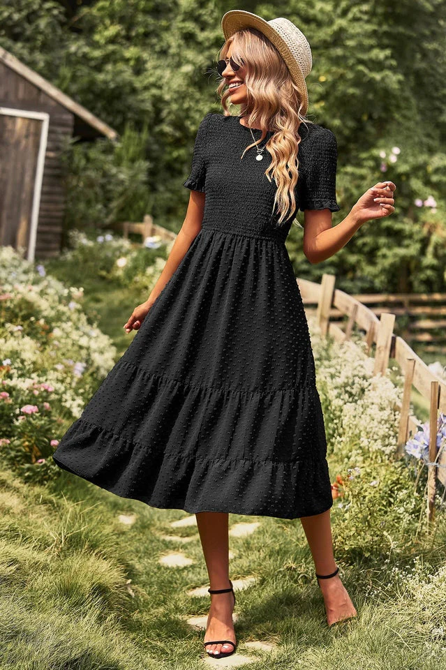 Swiss Dot Ruffle Hem Dress - Image 26