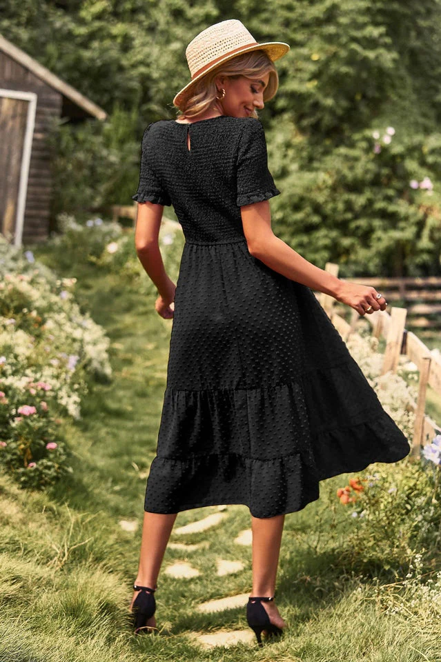 Swiss Dot Ruffle Hem Dress - Image 28