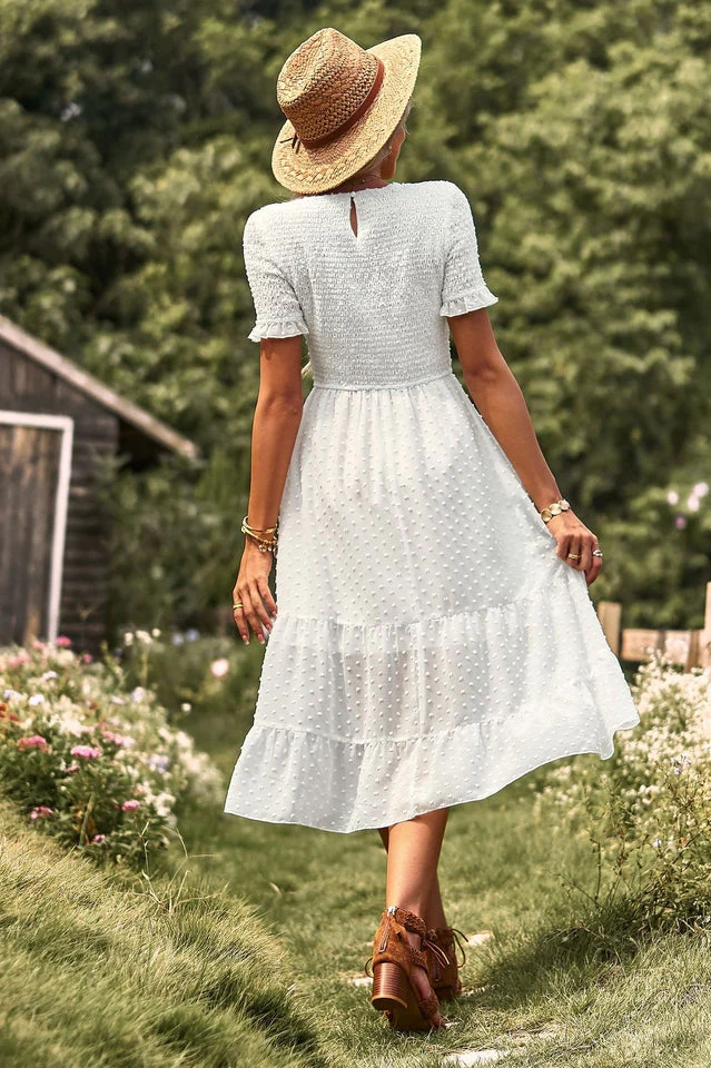 Swiss Dot Ruffle Hem Dress - Image 5
