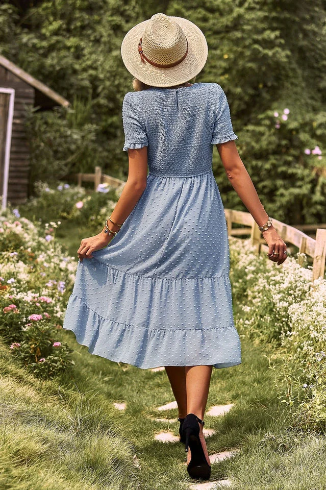 Swiss Dot Ruffle Hem Dress - Image 7