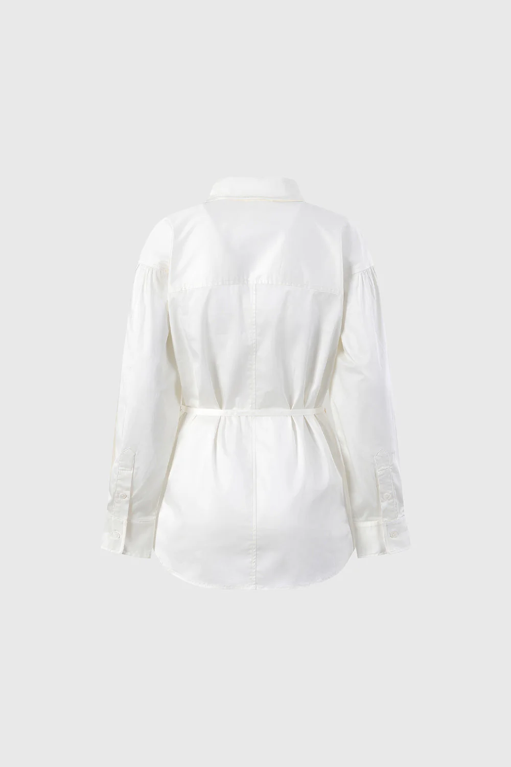Tailored Shirt with Adjustable Waist - White - Image 2