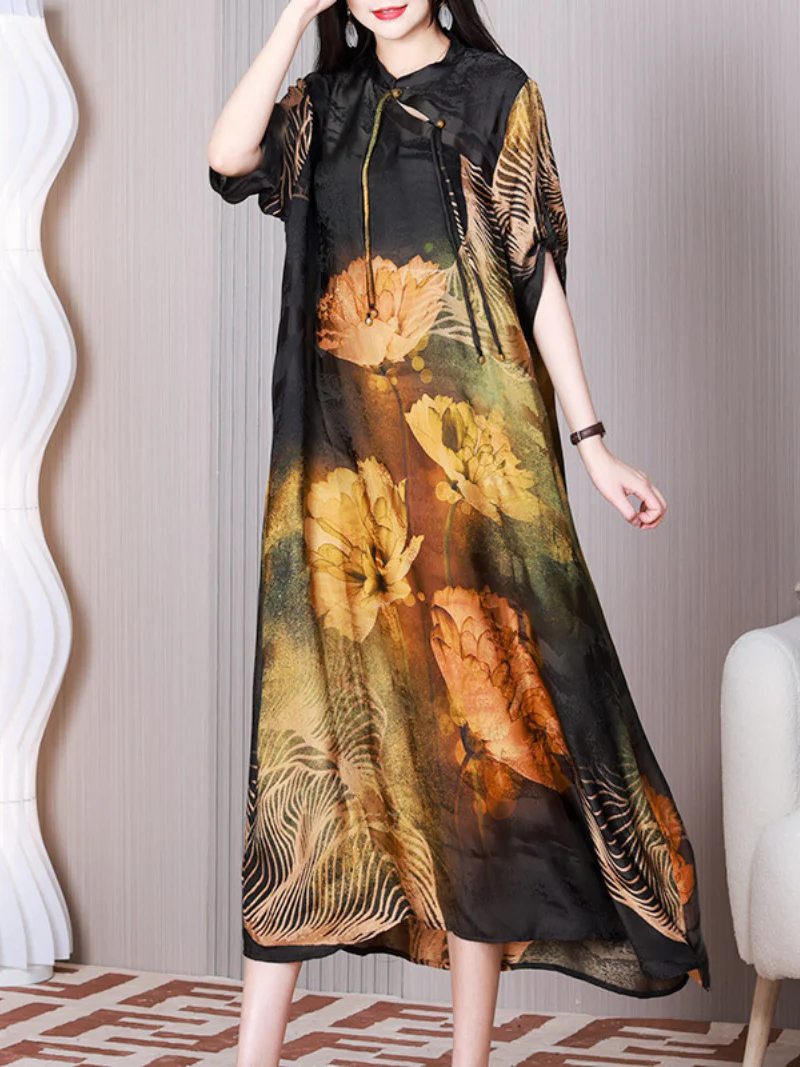 Take My Soul Stand Collar A-line Dress - Image 3