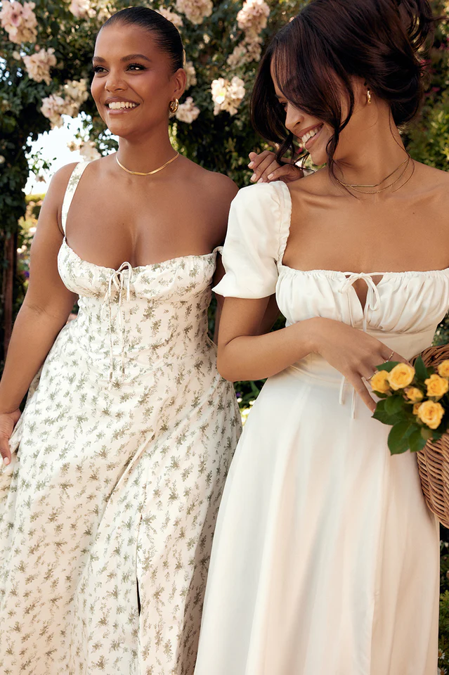 Tallulah White Puff Sleeve Midi Dress - Image 9