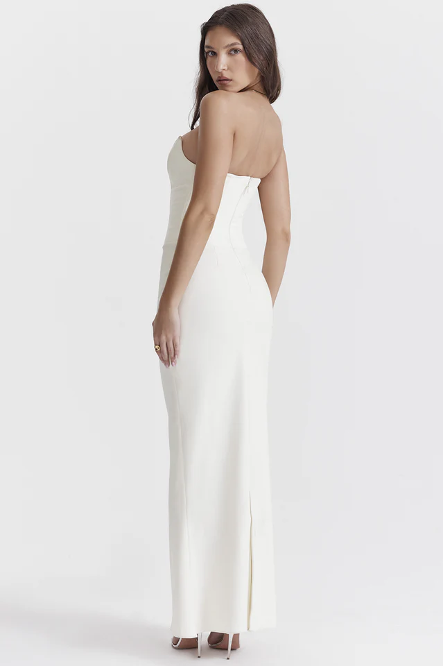 Tamara Ivory Strapless Corset Dress - Image 5