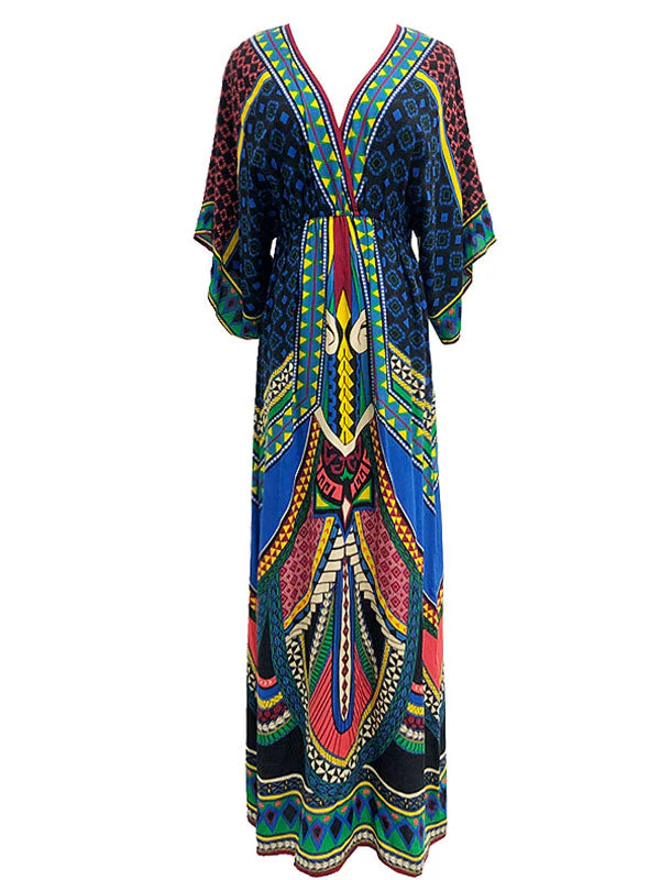 Tara Lee Retro Style Loose Bohemian Maxi Dress - Image 5