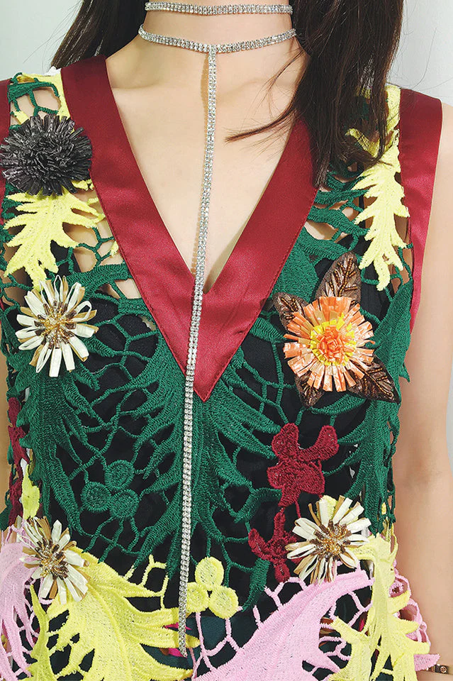 Tassel Crystal Rhinestone Choker Necklace - Image 4