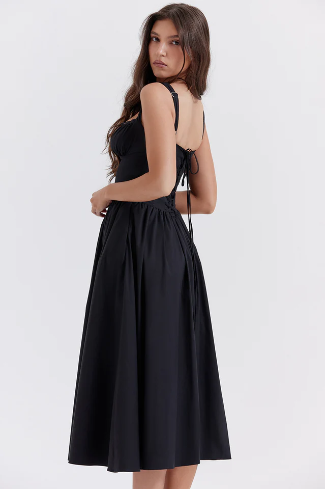 Tatiana Black Midi Sundress - Image 11