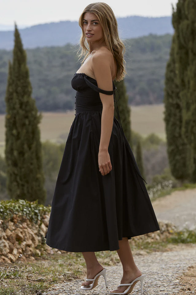 Tatiana Black Midi Sundress - Image 3