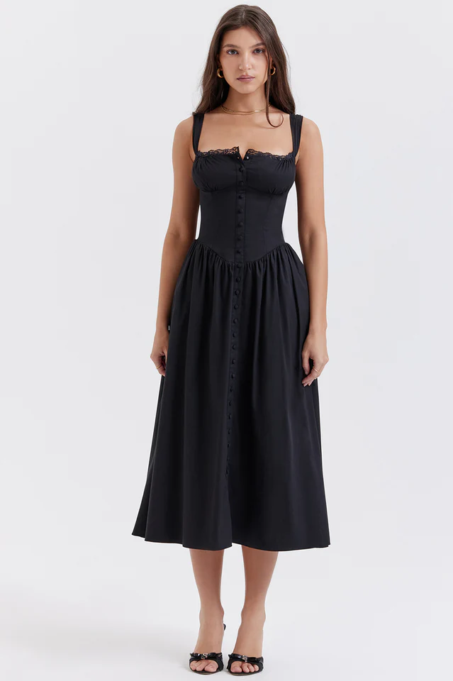 Tatiana Black Midi Sundress - Image 4