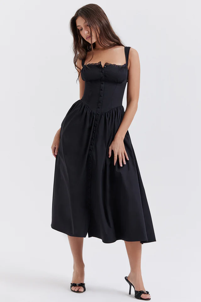 Tatiana Black Midi Sundress - Image 5