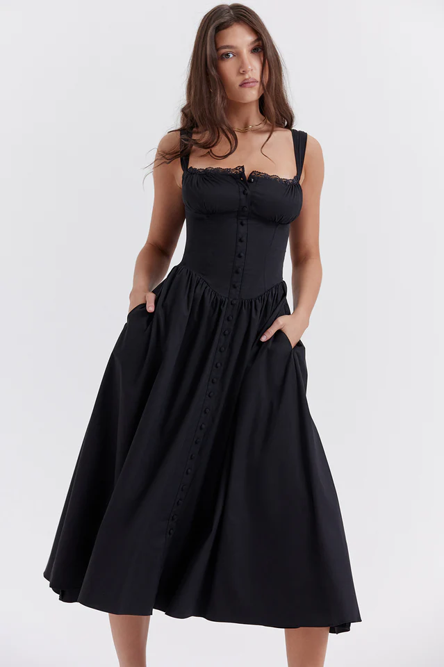 Tatiana Black Midi Sundress - Image 6