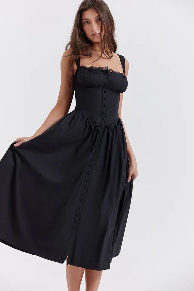 Tatiana Black Midi Sundress - Image 7