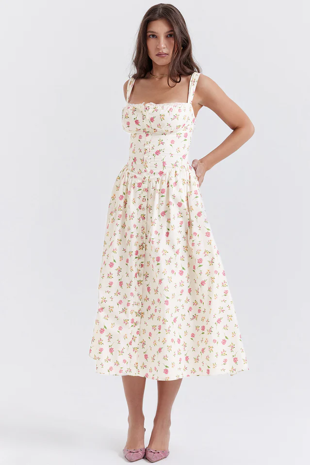 Tatiana Rose Print Midi Sundress - Image 3