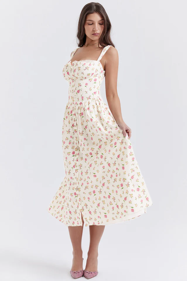 Tatiana Rose Print Midi Sundress - Image 4