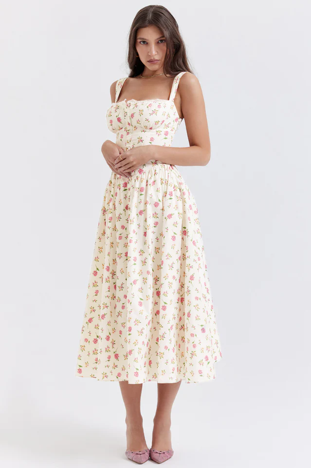 Tatiana Rose Print Midi Sundress - Image 6
