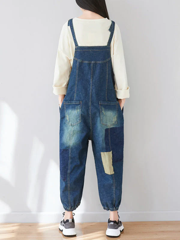 The Kellianne Patched Denim Overalls Dungarees - Image 2