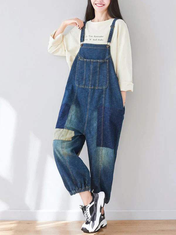 The Kellianne Patched Denim Overalls Dungarees - Image 4